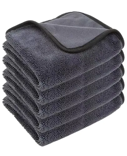 DASHUI 5 Stück Trockentuch Dusche 600GSM, Fast Dry Auto Trockentuch, Mikrofasertücher Handtücher Putztuch für Duschkabinen Und Motorrad Pflege (Grau - 40 x 60cm)