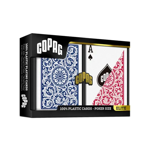 Copag Elite 1546 Plastikspielkarten Poker Größe Jumbo Rot/Blau Double Cpg-17