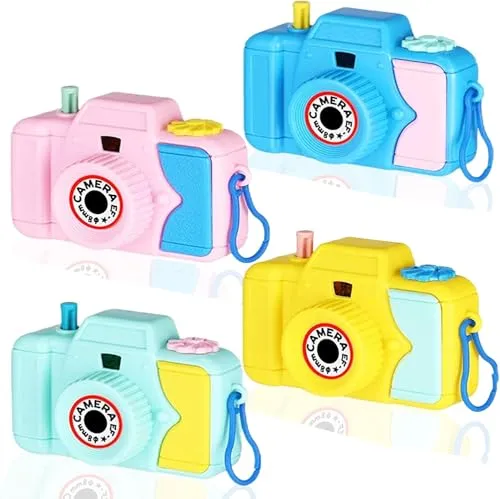 Steemjoey 4PCS Kinderkamera, Kaleidoskop Kamera Objektiv Pretend Play Spielzeug für Kinder Kleinkinder, Pädagogisches Spielzeug für Geburtstagsgeschenk Weihnachten Spielzeug