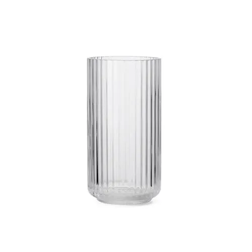 Lyngby Porcelæn Glasvase 25 cm - Elegante Designikone - Vasen: Die klassische Lyngby Vase aus Glas vereint schlichte Eleganz mit einer einzigartigen geriffelten Struktur für einen stilvollen Blickfang in jedem Raum.