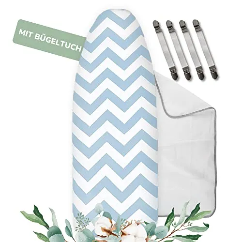 riijk Bügelbrettbezug - universell passend bis 125cm - Bügelbrettbezug für optimale Bügelergebnisse mit reflektierender Spezialpolsterung. Für alle gängigen Bügelbretter geeignet, sorgt er für schnelles Dampfbügeln und schont Textilien.