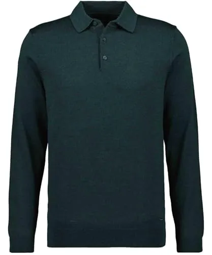 RAGMAN Herren Merino Polo-Pullover Dunkelgrün, S von RAGMAN