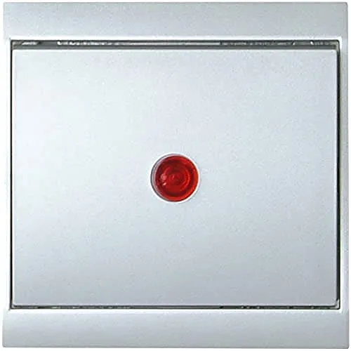 Kopp 621677083 Malta Kontrollschalter (aus- und Wechsel) mit Linse und Eingesetzter Glimmlampe, Silber