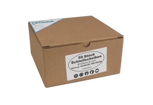 Eckra Schleifscheibe 50 Klett Schleifscheiben 125mm gemischte Körnung B-Mix Korn 40 60 80, (50 St), zur Holz und Metallbearbeitung, gemischte Körnung