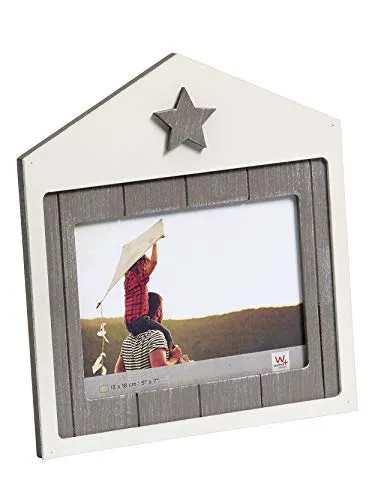 walther design Bilderrahmen 13 x 18 cm dekorativer Holzrahmen in Hausform Dreams Portraitrahmen RK318W