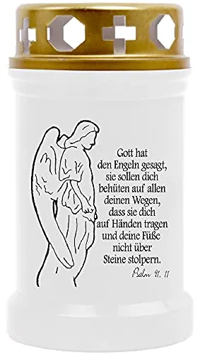 HS Candle Grabkerze Grablicht (Engel) - ca 40h Brenndauer je Kerze (14,5cm, Ø 7cm) - viele Verschiedene Designs