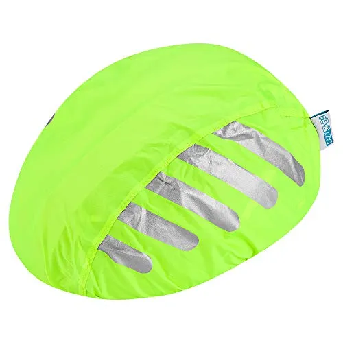 EAZY CASE Fahrradhelm Regenüberzug, Regenschutz für Helme, wasserabweisender Helmüberzug mit Gummizug, Reflektor Helmschutz Regenabdeckung für mehr Sicherheit im Straßenverkehr, Gelb