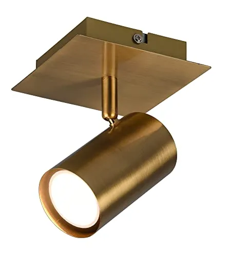 Trio Leuchten Spotleuchte Marley 802400104, Metall Altmessing, exklusiv Leuchtmittel 1x GU10