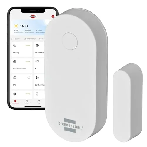 Brennenstuhl Tür- und Fensterkontakt TFK CZ 01 - Zuhause sicher mit dem Brennenstuhl Zigbee Tür- und Fensterkontakt TFK CZ 01. Komfortable Überwachung via App und Steuerung anderer smarten Geräte für mehr Sicherheit.