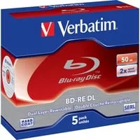 Verbatim 5 Blu-ray BD-RE 50 GB Double Layer - wiederbeschreibbar, 2x Schreibgeschwindigkeit für flexibles Speichern und Löschen