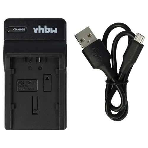 vhbw USB Ladegerät kompatibel mit Panasonic VDR-D310, VDR-D50, VDR-M30, VDR-M50, VDR-M53, VDR-M55, VDR-M70, VDR-M75, VDR-M95 Kamera Camcorder/Akku - Ladeanzeige, 8,4 V