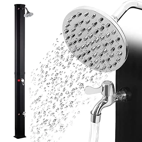Zelsius Solardusche Mackay - 35L Gartendusche mit Wasserhahn - Brausen & Duschen | Umweltfreundliche Solardusche mit 35L Tank und stufenlos einstellbarer Wassertemperatur bis 60°C, ideal für Garten und Camping.