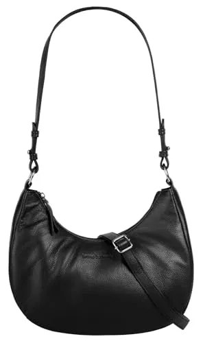 Umhängetasche BRUNO BANANI - Elegante Damen Leder Tasche - Umhängetaschen aus 100% Rindleder, leicht glänzend und vielseitig tragbar dank abnehmbarem Schultergurt. Ideal für Alltag und Freizeit, bietet viel Platz für Ihre Essentials.