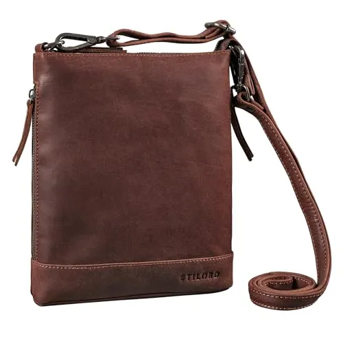 STILORD Koko Handtasche Damen Weiches Leder Klein Umhängetasche Echtleder Hobo Bag Frauen Schultertasche Vintage Tasche mit Reißverschluss Farbe:Torres - braun