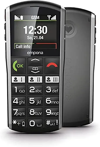 Emporia SIMPLICITY Handy - Seniorenhandy mit 2 Zoll Farbdisplay, großen Tasten und SOS-Taste für Notfälle – ideal für Sicherheit und einfache Bedienung.