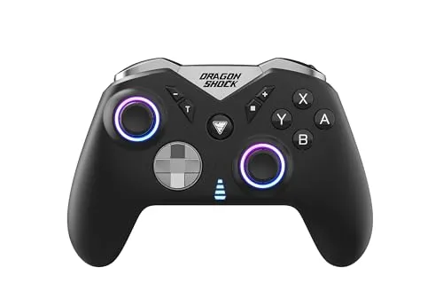 DragonShock NEBULA PRO - Kabelloser Controller für Nintendo Switch & PC - Gaming-Zubehör mit kabelloser Bluetooth-Verbindung, anpassbaren RGB-LEDs und programmierbaren Tasten für ein individuelles Spielerlebnis.