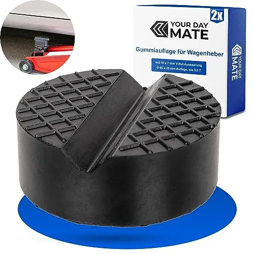 Gummiauflage Wagenheber, 2 Stück - Robuste Unterlage für KFZ bis 3,5 T - Stützböcke: Hochwertige Gummiauflage mit V-Nut für sicheren Halt, ideal für PKW, SUV und mehr. Perfekt für den Einsatz mit den meisten Wagenhebern.