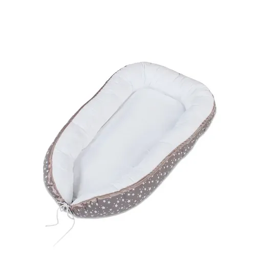 babybay Kuschelnest Piqué, taupe Sterne weiß von babybay