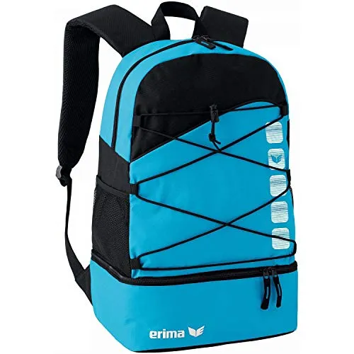 Erima Unisex CLUB 5 Multifunktionsrucksack mit Bodenfach - Wanderrucksack mit abnehmbarem Ballfach und gepolsterten Schultergurten für hohen Tragekomfort; ideal für Sport und Freizeit, mit separatem Fach für Schuhe.