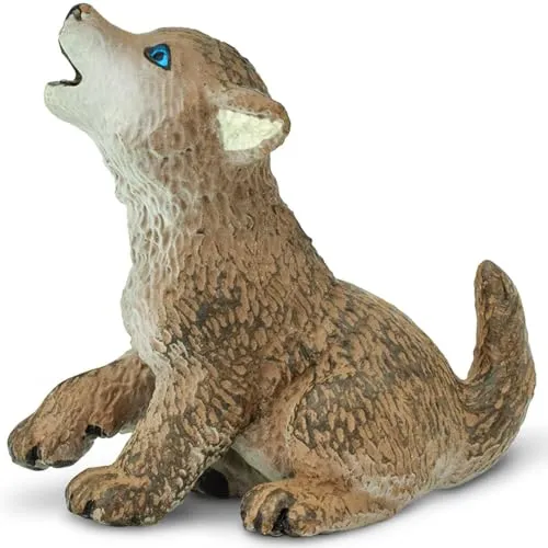 Safari Ltd. Wolf Pup Figur – Detaillierte 4,7 cm große Kunststoff-Modellfigur – lustiges Spielzeug für Jungen, Mädchen und Kinder ab 1 Jahren