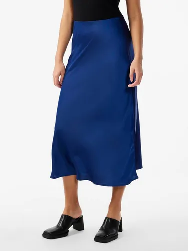Y.A.S Midirock YASPELLA HW MIDI SKIRT S. NOOS blau XS (34) - Modischer Midirock in Navy Peony, aus elastischem Material für optimalen Tragekomfort. Perfekt für stylische Outfits im Frühling und Sommer.