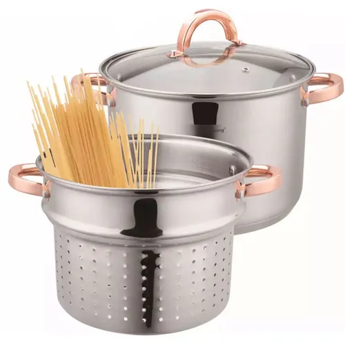 GARNEK 24cm 7,5L DO GOTOWANIA MAKARONU KLAUSBERG KB-7739 - Koch- & Suppentöpfe, ideal zum Kochen von Pasta mit einem großzügigen Fassungsvermögen von 7,5 Litern und für alle Herdarten geeignet.