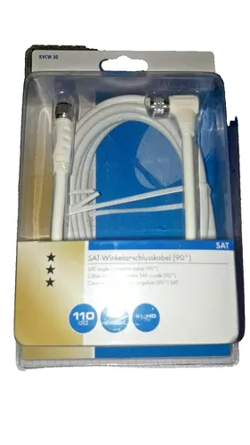 Schwaiger SAT Anschlusskabel 110 dB 90° F-Winkelstecker 3 m