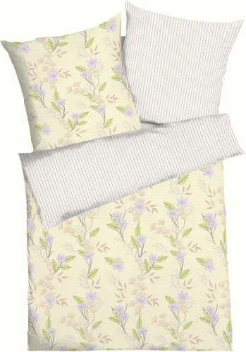 Kaeppel Bettwäsche Seersucker 2-teilig in Gelb - Bettwäsche-Set aus 100% Baumwolle im floralen Design, ideal für ein gemütliches Schlafzimmer. Pflegeleicht und maschinenwaschbar bei 60°C.
