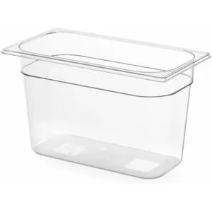 HENDI Gastronormbehälter, Temperaturbeständig von -40° bis 110°C, Skalierung, Geruchs- und geschmackneutral, 7,8L, Polycarbonat, GN 1/3, 325x176x200mm, Transparent