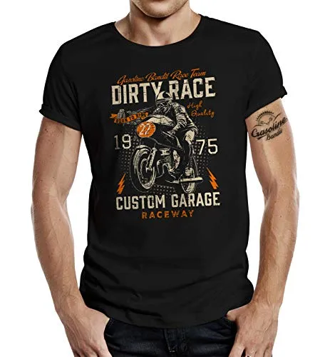 Biker Motorcycle Racer T-Shirt: Dirty Race S