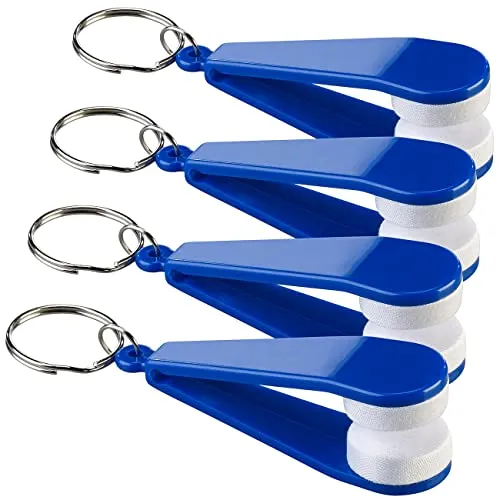 Produktbild PEARL Brillenputzer: 4er-Set Brillen-Putz-Zangen mit fusselfreien Mikrofaser-Pads (Brillenputzzange, Brillenreinigung, Sclüsselanhänger)