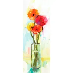 Produktbild EUROART Wandbild 30 x 80 cm Colourful flowers Holz Bunt
