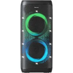 Hisense Party Thunder 620W - Tragbarer Lautsprecher mit 18 Stunden Akkulaufzeit - Tragbare Lautsprecher mit 620W Leistung, wasserdichtem Design und 5 Lichteffekten für die perfekte Partyatmosphäre.