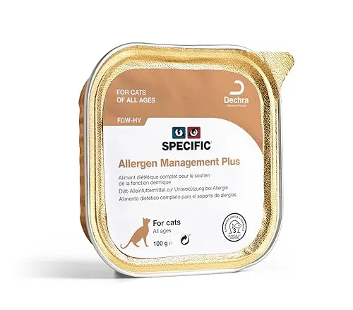 SPECIFIC® Allergen Management Plus (FOW-HY) 7 x 100 g - Hypoallergenes Nassfutter für Katzen - Mit hydrolysiertem Protein - Für Katzen jeden Alters mit Allergien - DECHRA Veterinary Products