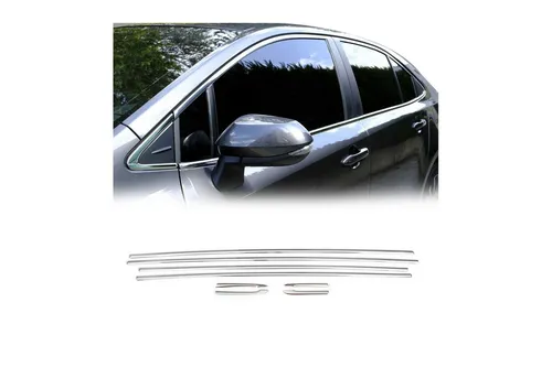 Fensterleisten Zierleisten für Toyota Corolla E21 2019-2025  - Edelstahl Chrom 8tlg, maßgeschneiderte Passform für optimalen Schutz und ein anspruchsvolles Design, das Ihr Fahrzeug aufwertet.