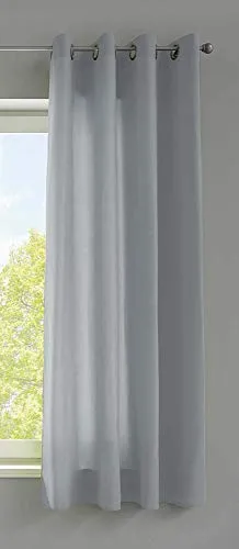 Gardinenbox 1er Set Vorhänge Schal Ösen »Berlin« HxB 145x140 cm Grau Blickdicht Microsatin Lichtdurchlässig Uni Matt, 20405N