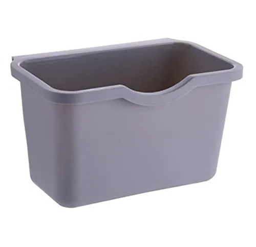 Hänge Eimer für die Schranktür [20,3x13,5x12,5cm] Mülleimer Hängend | Abfalleimer für Bio Müll | Abfallsammler für die Küche | Abfall Korb zum Einhängen | auch für Auto, Wohnmobil, LKW geeignet [grau]