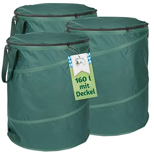 TTL GARDEN Pop Up Gartensack Deluxe 3×160L in grün von TTL GARDEN