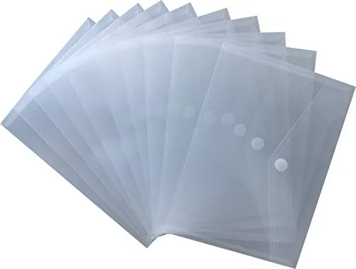 EXXO by HFP 90461 Dokumententasche mit Klettverschluss A5 quer, 10 Stück, Ausführung: PP-Kunststoff, 250 x 180 mm, transparent natur