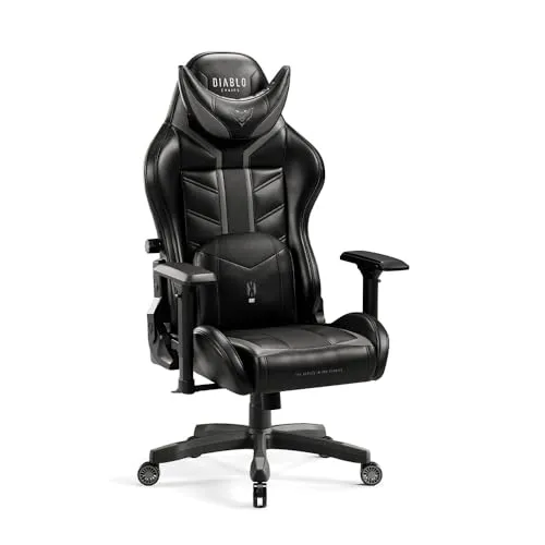 Diablo X-Ray Gaming Stuhl - Bürostuhl mit ergonomischem Design, 4D verstellbaren Armlehnen und innovativer magnetischer Kopfstütze für maximalen Sitzkomfort beim Gaming oder Arbeiten.