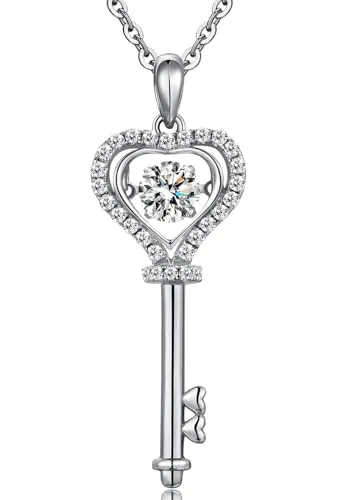 jiamiaoi SchlüSsel Anhänger Damen SchlüSsel Halskette Damen Herren Kette Silber 925 Silberkette mit Anhänger Frauen