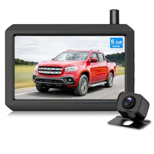 AUTO-VOX Kabelloses Rückfahrkamera Set mit Dual-Kamera Unterstützung
