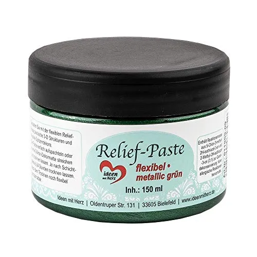 Ideen mit Herz Relief-Paste | flexibel | 150ml (metallic grün)
