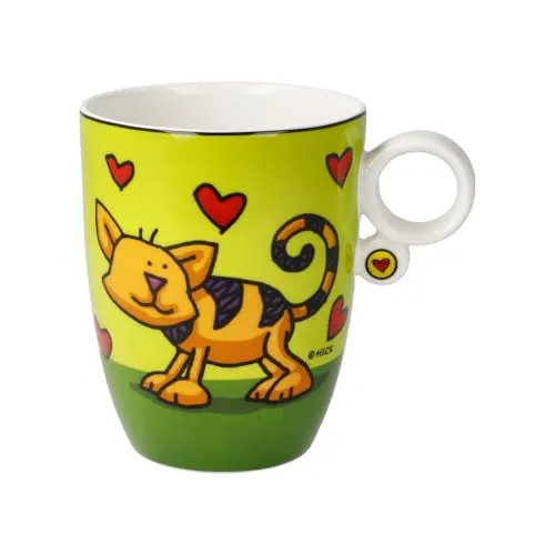 Goebel Künstlertasse Ed Heck Love Cat - Pop Art Tasse aus Fine Bone China Porzellan mit einem einzigartigen Katzenmotiv, inklusive Geschenkverpackung und ideal für Sammler und Katzenliebhaber.