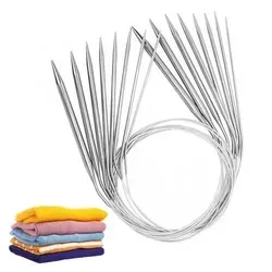 LNSYSNS Rundstricknadeln Set 9 Stück 80 cm Edelstahl 2-8 mm