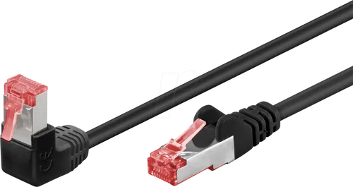 GOOBAY 51545 - Patchkabel Cat.6 S/FTP gewinkelt / gerade, 3 m