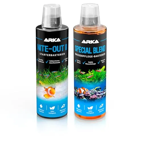 Aquarium Starterbakterien Set 2 x 473 ml – mit Nite-Out II & Special Blend – für schnellen Filterstart, biologische Stabilität & klares Wasser – für Süß- & Meerwasser – ARKA