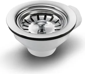 Universal Siebkorbventil 114 mm mit Anschluss für Überlauf und Siebkörbchen manuell / Ablauf / Abfluss / Ersatzteil / Spüle