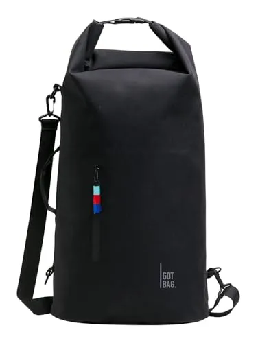 GOT BAG Women's DRY BAG Rucksack, schwarz - wasserdicht und geräumig - Damen-Rucksackhandtaschen, ideal für Abenteuer zu Wasser oder Land, mit Rolltop-Verschluss und großzügigem Stauraum (34 x 52 x 18 cm).