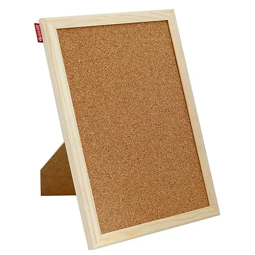 Memobe Pinnwand Kork 30x21 cm - Pinwand Korktafel mit Holzrahmen - Korkplatte für Foto Hängen, Notizen - Korkwand Naturkorkoberfläche - Cork Board für Büro - Vertikale oder Horizontale Anordnung